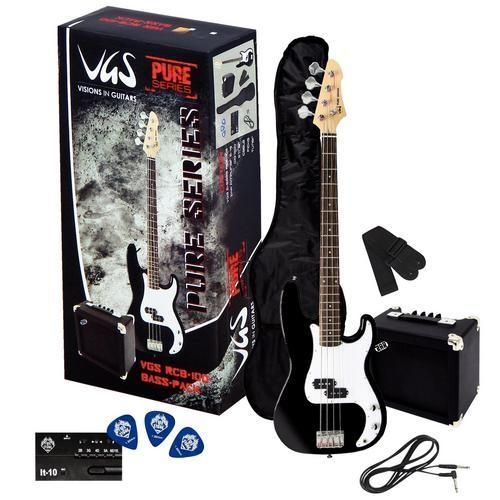 VGS RCB-100 E-Bass Pack BK, Einsteigerpaket mit Bass, Amp + Zubehör 