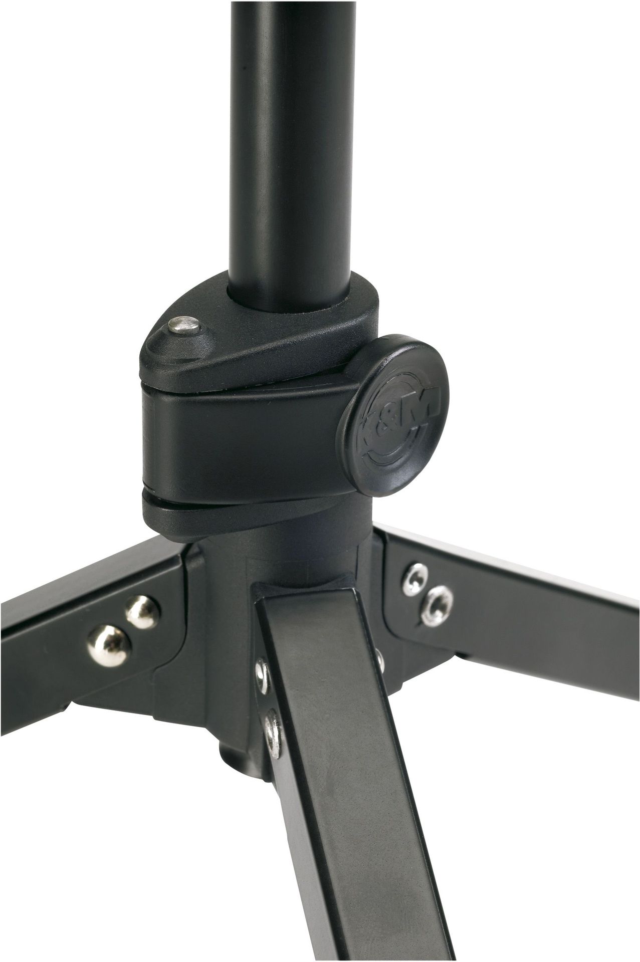 K&M 23150 3/8" Gewinde Tischstativ mit 3-Fuß, halbhoch, gerade, schwarz_00010190_