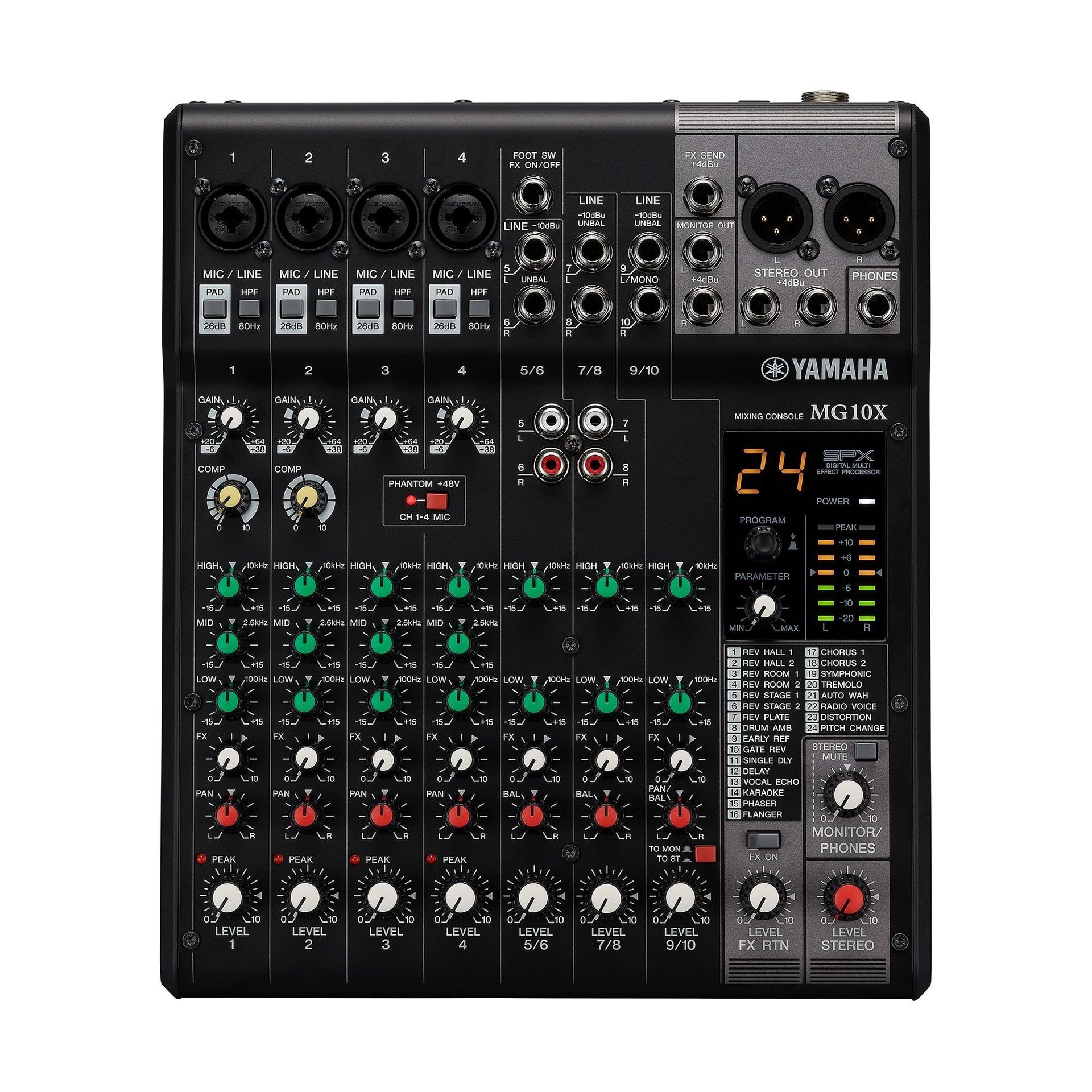 Yamaha MG10X Mixer, SPX Effekt, 4 Combi Mikrofon/Line Eingänge + 3 Stereo Yamaha MG10X Mixer, SPX Effekt, 4 Combi Mikrofon/Line Eingänge + 3 Stereo
