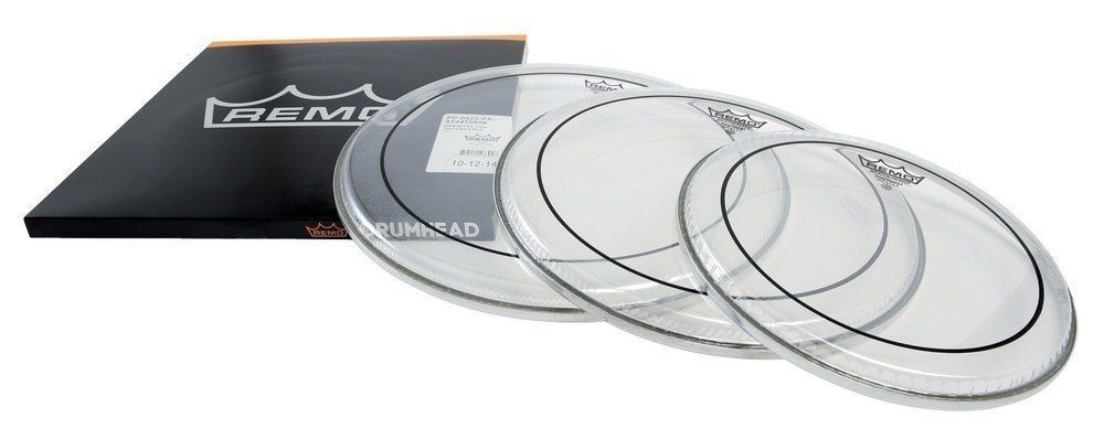 Remo PP-0922-PS-GW Pinstripe Clear 10" 12" 14" Set