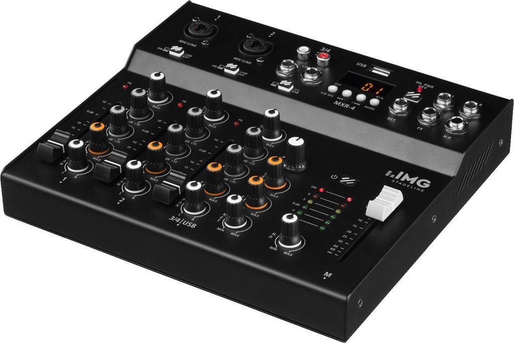 IMG Stage Line MXR-4  Mixer mit USB-Audiointerface und Bluetooth-Empfänger_00042687_