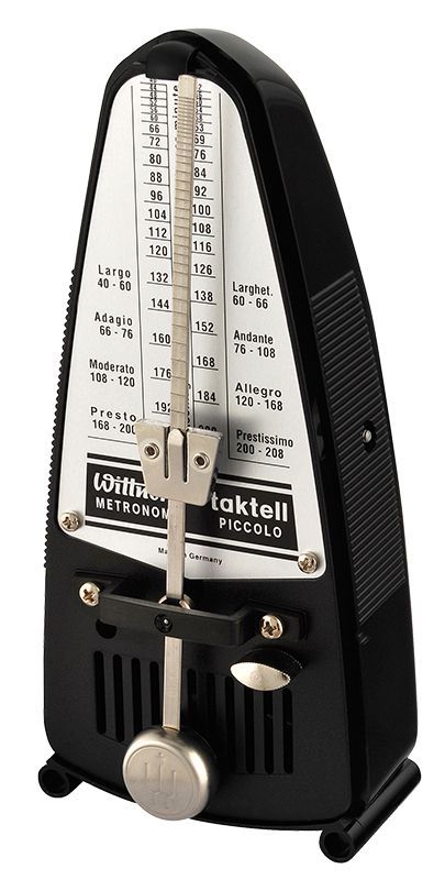 Wittner 836 Metronom Piccolo black, mechanisches Taktell mit Pendel ohne Glocke 