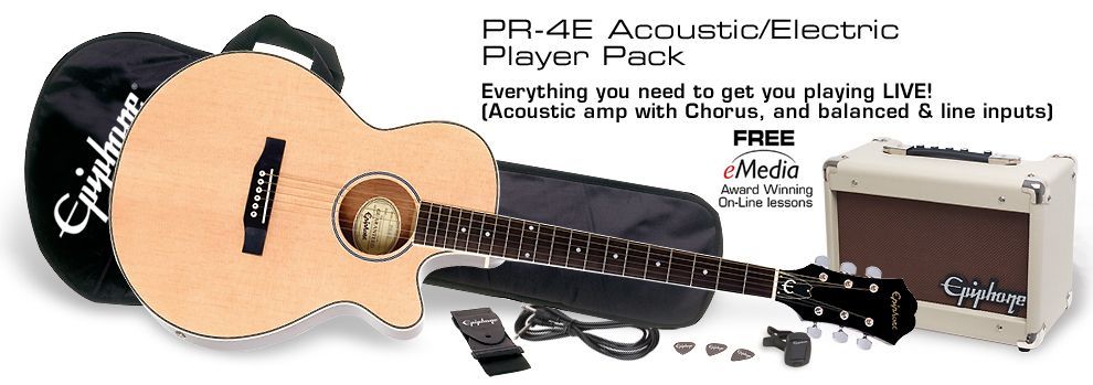Epiphone PR-4E Acoustic Player Pack  Einsteigerkomplettpaket 