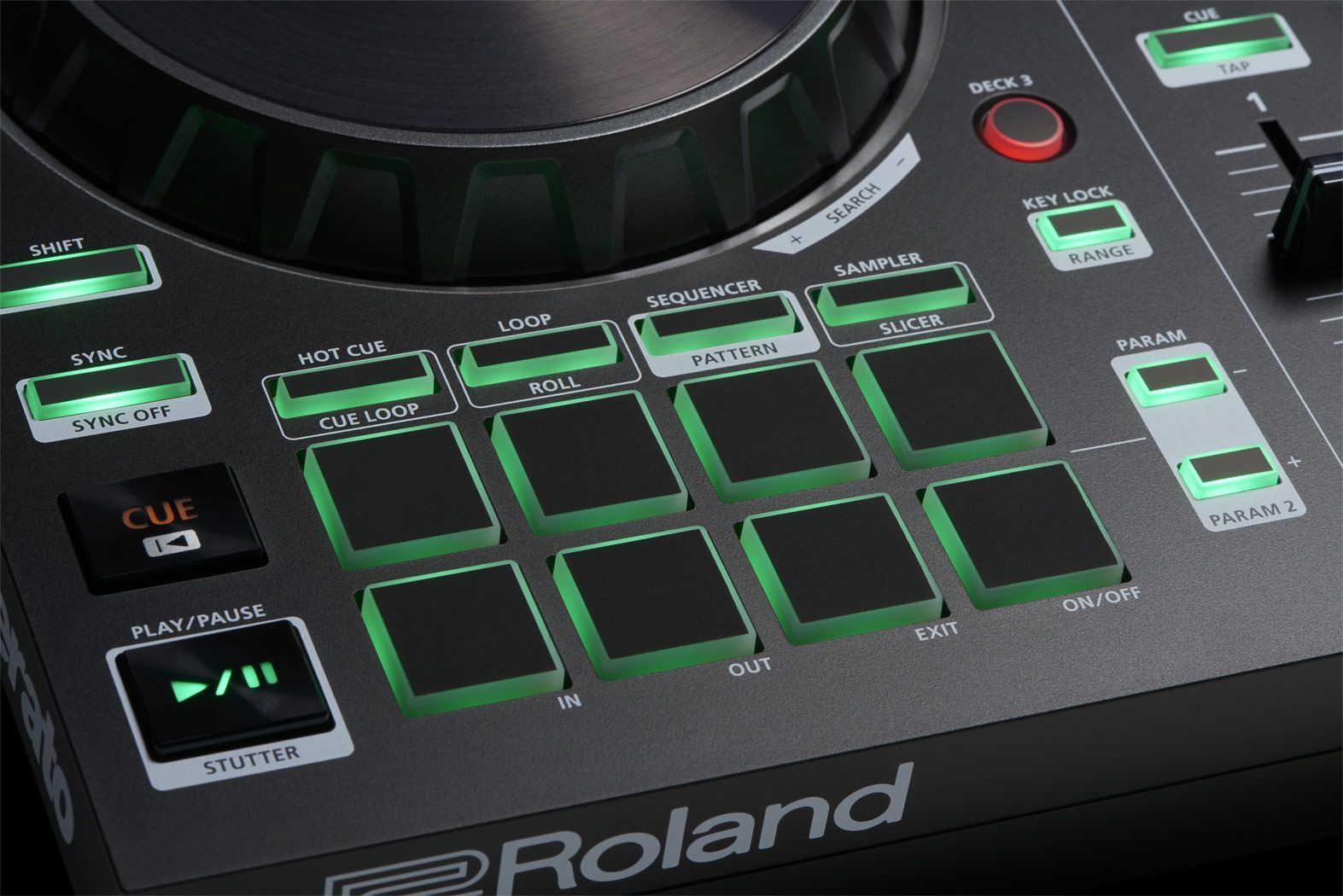 Roland DJ-202  2-Kanal DJ Controller für Serato Intro mit vier Decks