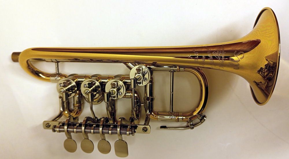Meister Scherzer-Trompete Piccolo Hoch-B/A Bachtrompete 8111G TOP-Zustand_20000012_