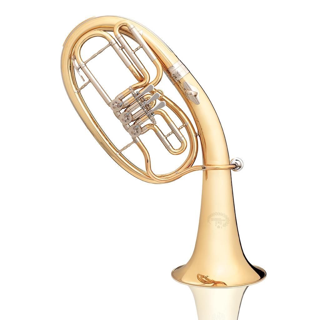 B&S 3032 2L  Bb-Tenorhorn, Bohrung 14,00 mm, Goldmessing, Etui und Zubehör