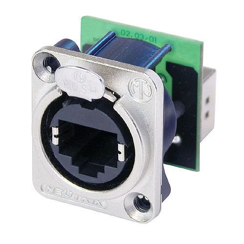 Neutrik NE8FDP RJ45 Durchgangs-Einbaubuchse D-Typ nickel