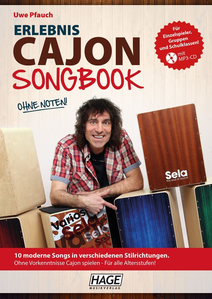 Noten Erlebnis Cajon Songbook (mit MP3-CD) Ed Hage-3828 Uwe Pfauch