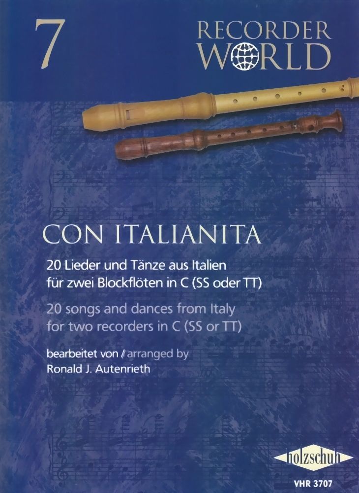 Noten Con Italianita - Eine musikalische Reise VHR 3707 Holzschuh 2 Blockflöte