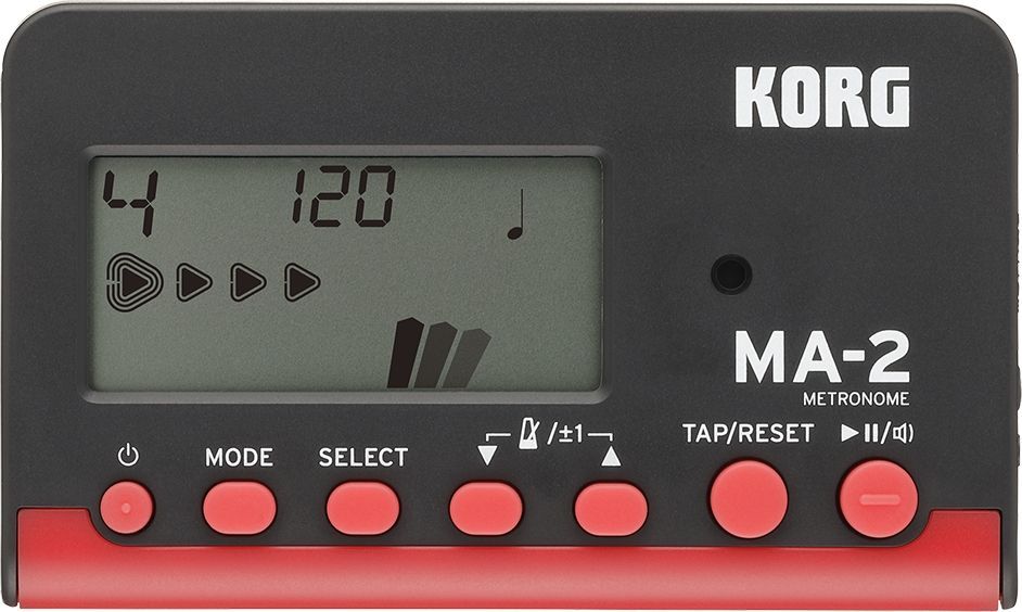 Korg MA-2 black/red, DigitalMetronoml mit Ohrhöreranschluss, Display, Speaker_00040335_