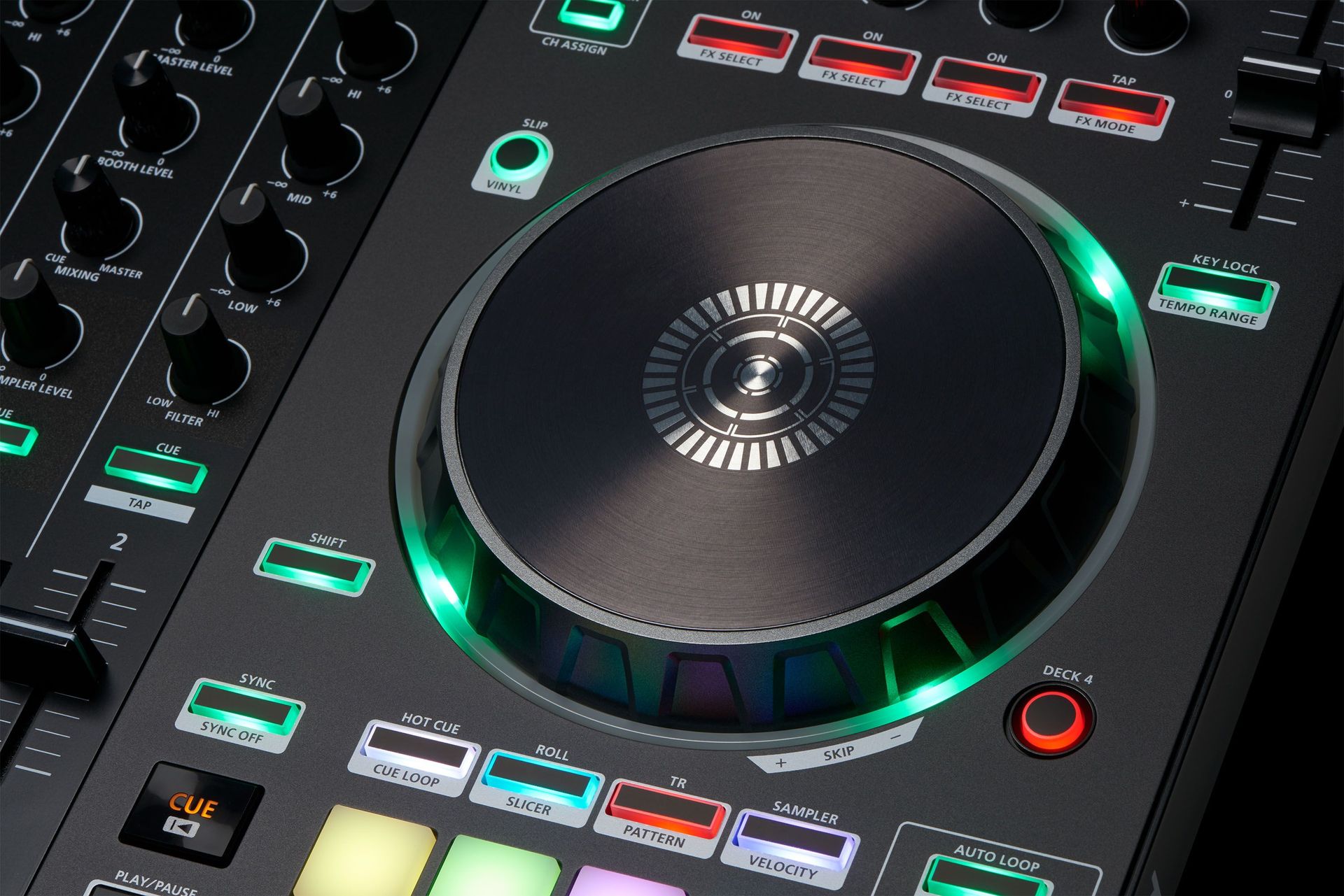 Roland DJ-505  2-Kanal DJ Controller für Serato DJ mit vier Decks