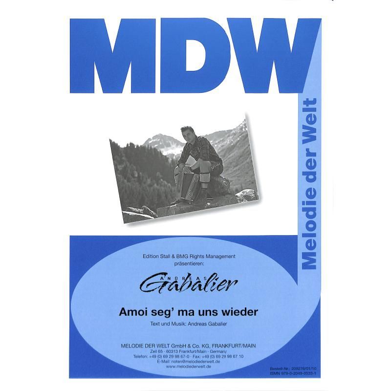 Noten Amoi seg' ma uns wieder Andreas Gabalier Einmal sehen wir uns wieder _00041817_