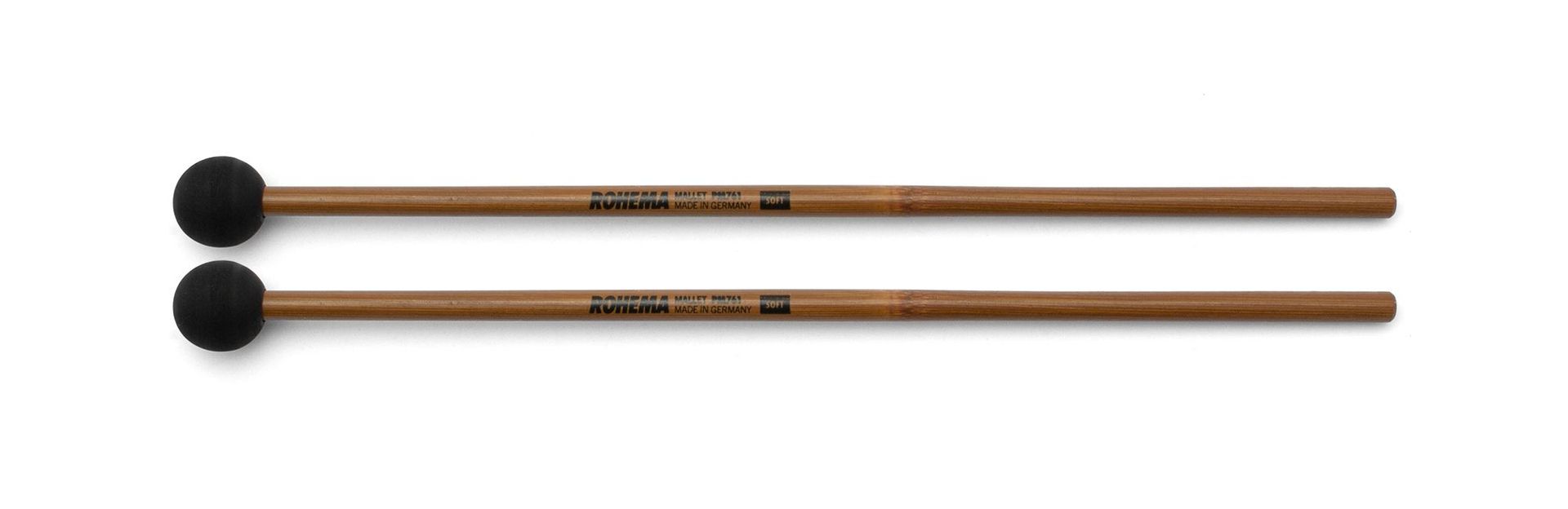 Rohema 614761 - Percussion Schlägel, PM761 Hickory lackiert + Gummikopf; Paar