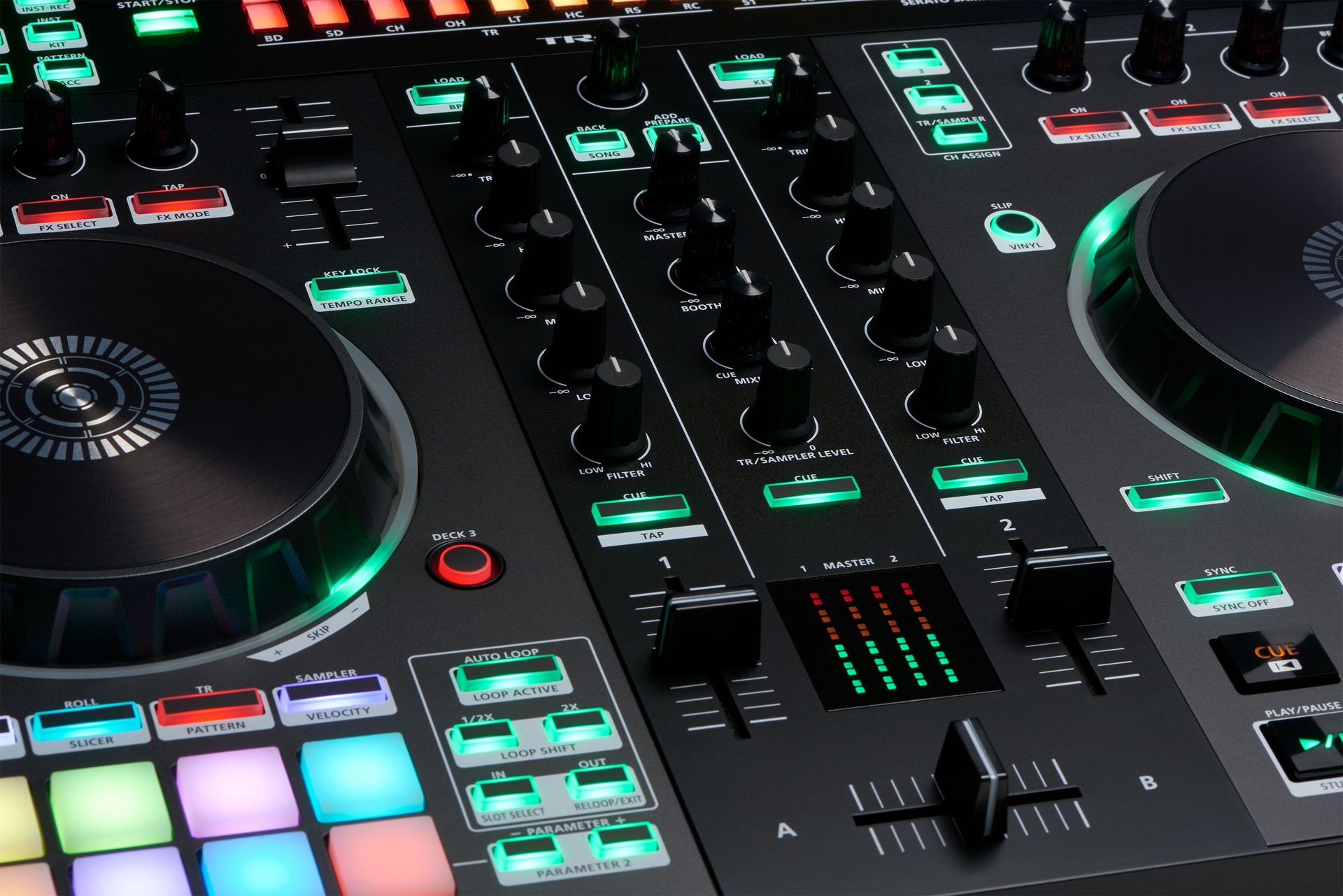 Roland DJ-505  2-Kanal DJ Controller für Serato DJ mit vier Decks