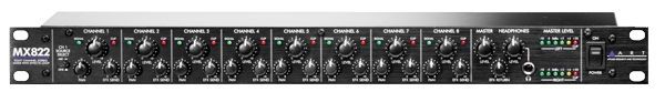 ART MX 822 Mixer, 19", 1 HE, 8 Kanal Mikrofon-/ Linemixer mit Effekt Loop