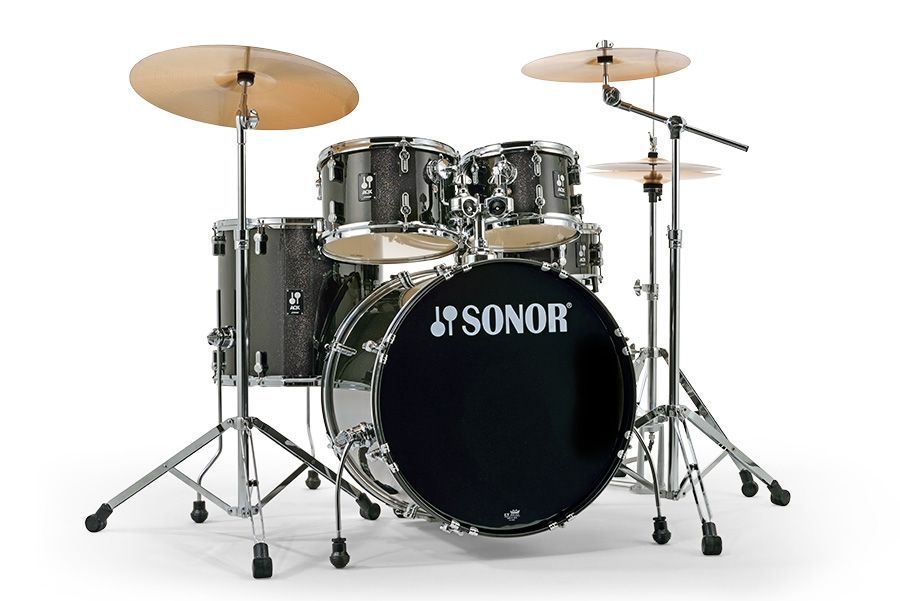 Sonor AQX Stage Schlagzeug Black Midnight Sparkle 22/10/12/16 Snare