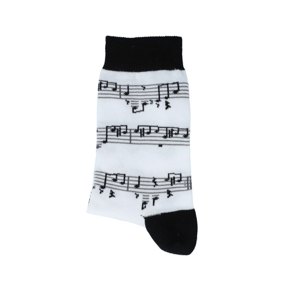 Socken, weiß mit Notendruck, WH, 39/42 Geschenke für Musiker 
