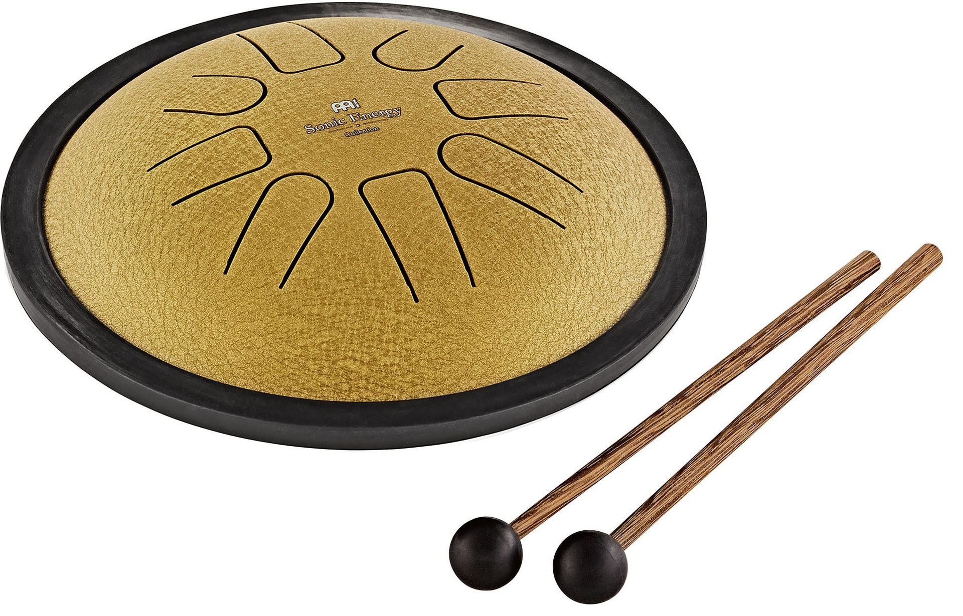 Sonic Energy 7 Zoll Zungentrommel – C Moll, 8 Töne – Für Meditation, Yoga, Kinder – Inkl. Schlägel und Tasche – Gold (SSTD3G)