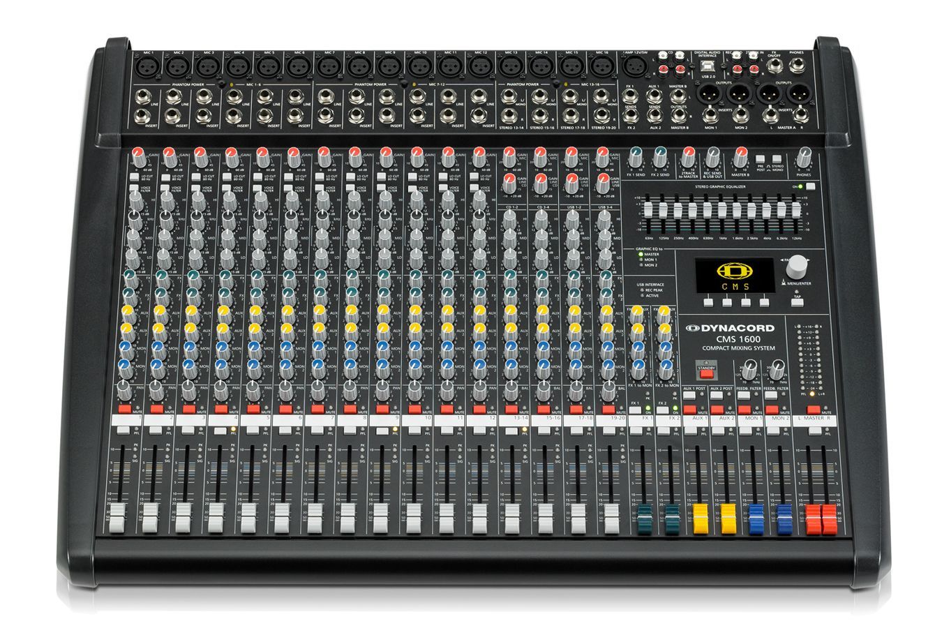 Dynacord CMS 1600-3 Mixer, Mischpult, 12 Mikrofoneingänge, 4 Stereokanäle, EQ_00023342_