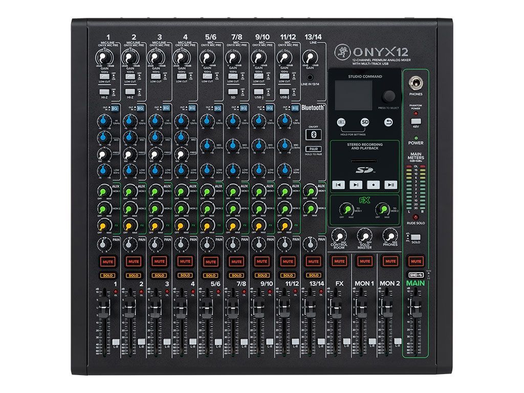 Mackie Onyx12 Mischpult 12-Kanal Mixer mit Mehrspuraufnahme über USB