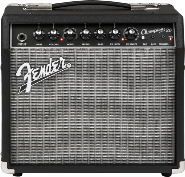 Fender Champion 20 E-Gitarrenamp 20 Watt, 1 Kanal mit Voice-Regler, 1x8"