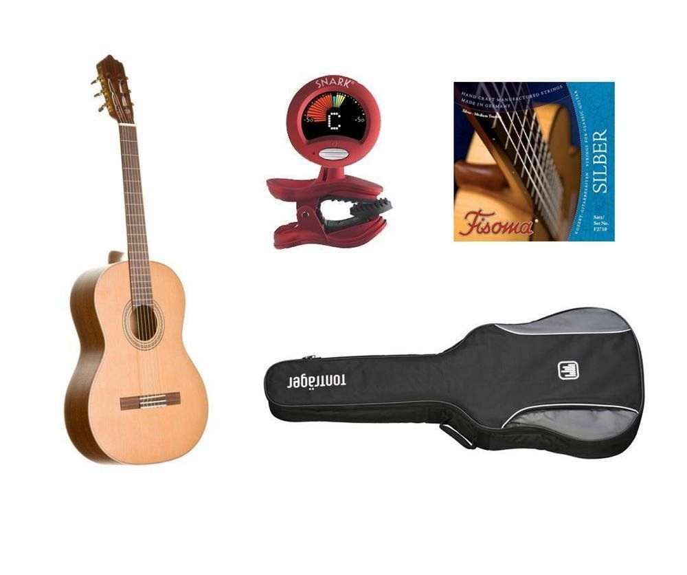 MarkGuitar Konzertgitarren SET Advanced, Paket: Klassikgitarre, Tasche, Zubehör