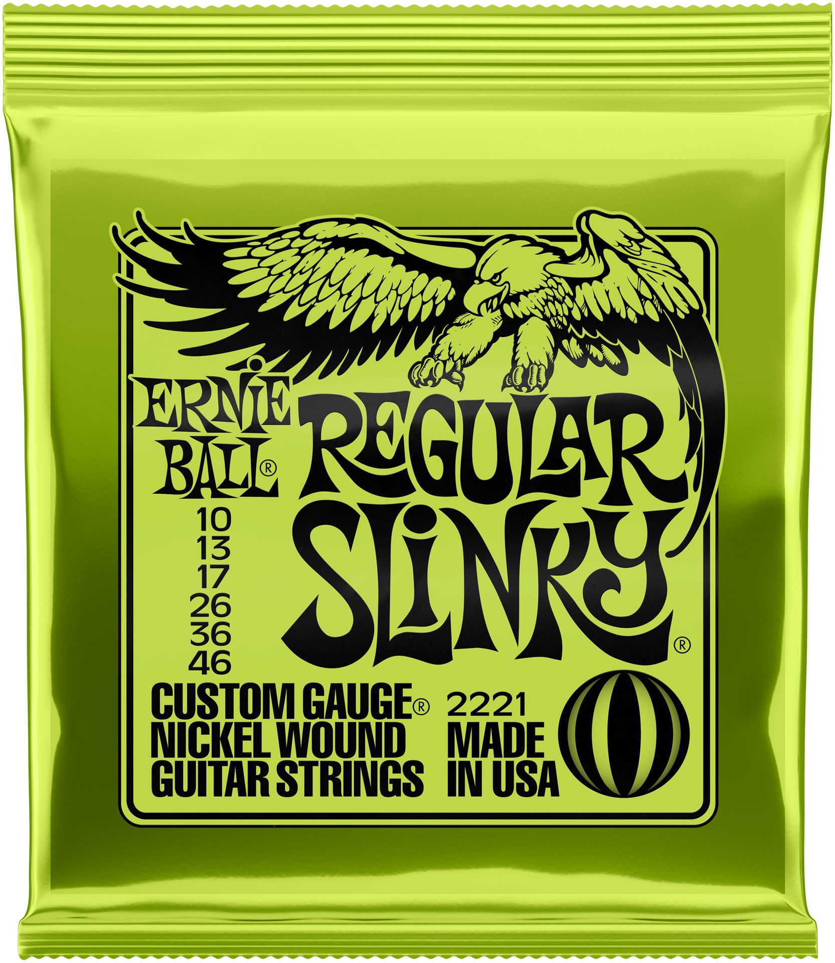 Ernie Ball EB-2221 E-Gitarren Saiten Regular Slinky .010-.046 