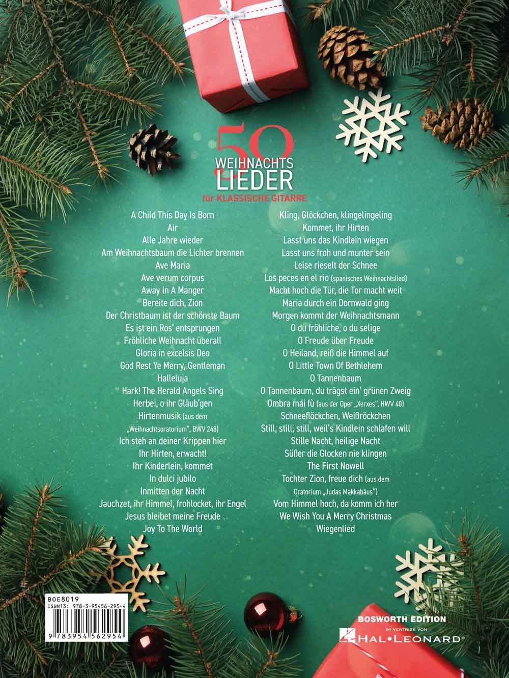Noten 50 Weihnachtslieder für Klavier BoE 8023 Bosworth Verlag / Spiralbindung