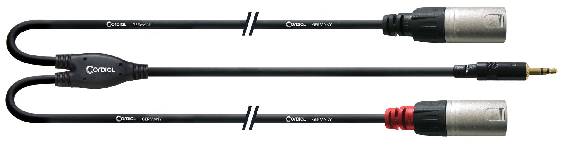 Cordial CFY 3 WMM-Long, 3m, 3,5mm Stereo Klinke2x XLR male Stecker_00052956_