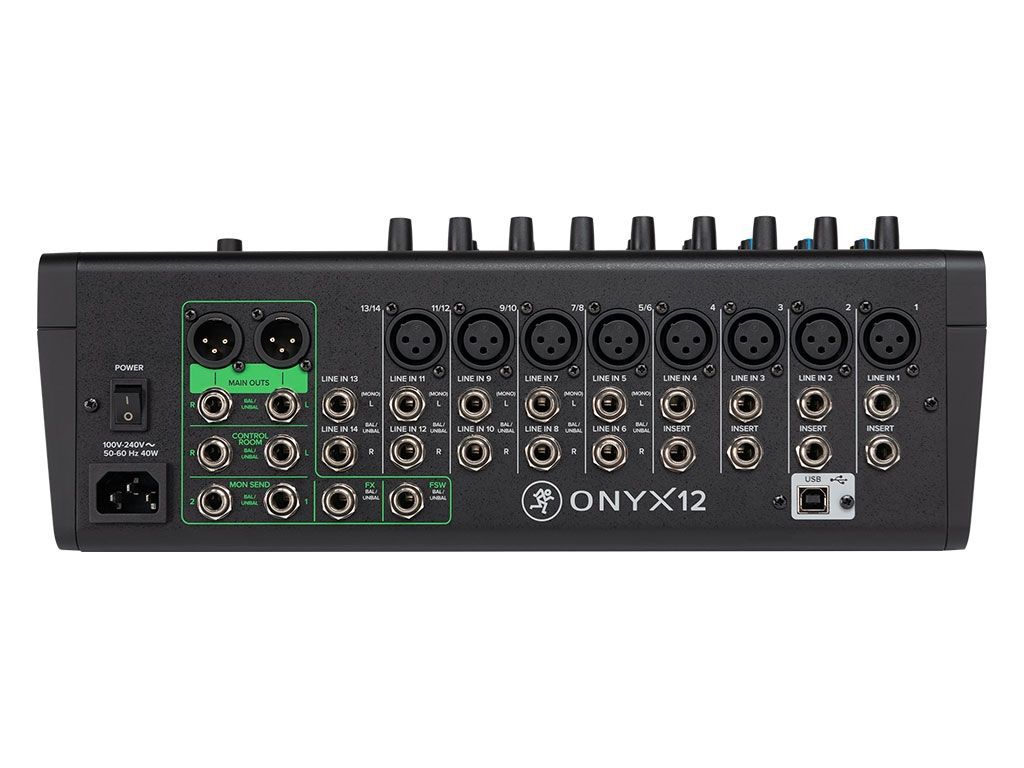 Mackie Onyx12 Mischpult 12-Kanal Mixer mit Mehrspuraufnahme über USB