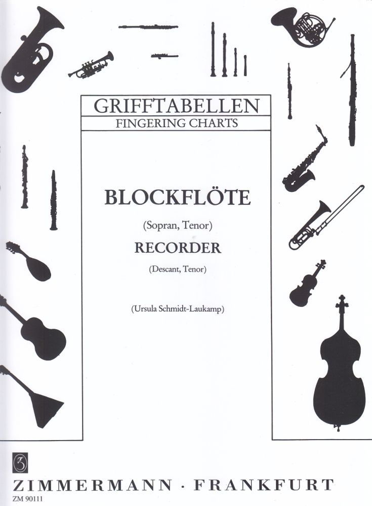 Noten Blockflöte Grifftabelle Zimmermann Frankfurt ZM 90111 Takashi Ochi