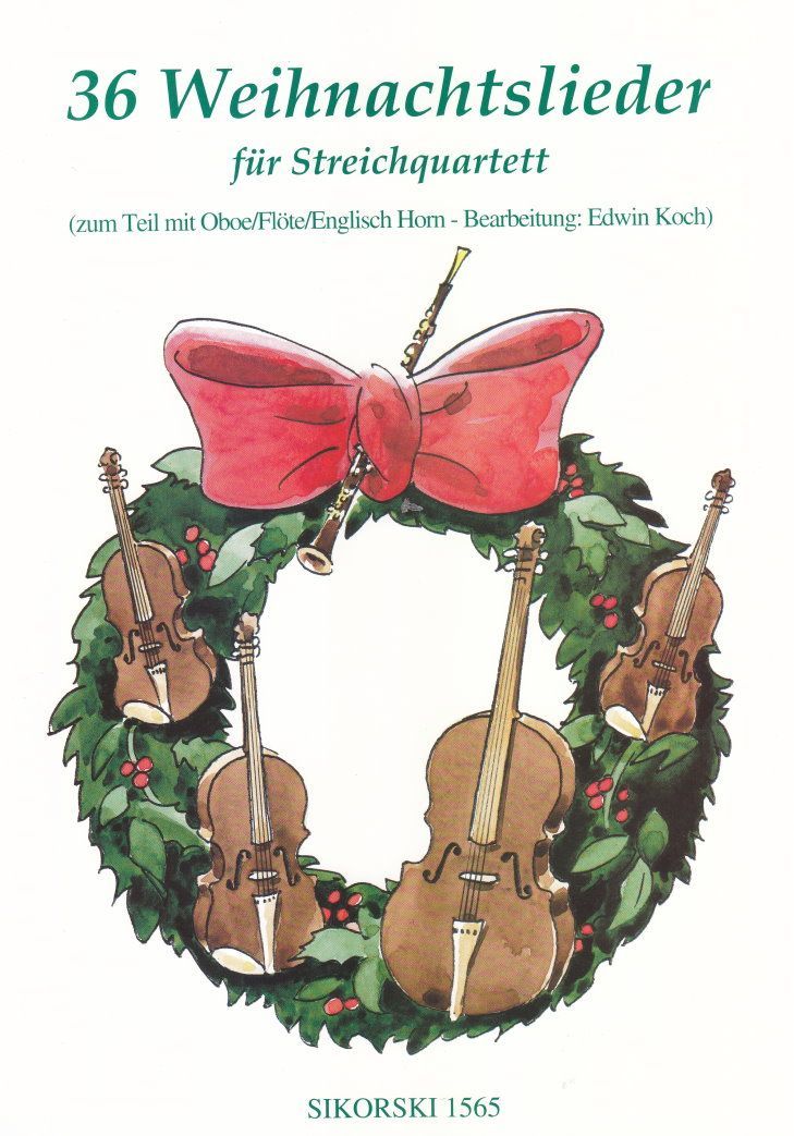 Noten 36 Weihnachtslieder  für Streichquartett Streicher Sikorski 1565