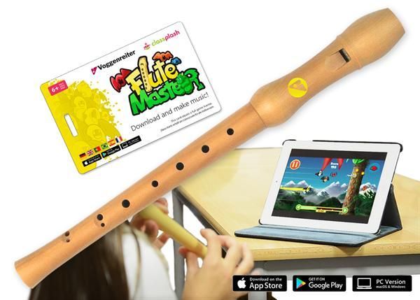 Blockflöte lernen Flute Master ( via App) incl. Holz-Blockflöte barocke _00053574_