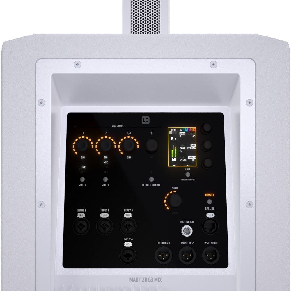LD Systems Maui 28 G3 MIX W Kompaktes Säulensystem mit Digital-Mixer Weiß LD Systems Maui 28 G3 MIX W Kompaktes Säulensystem mit Digital-Mixer Weiß