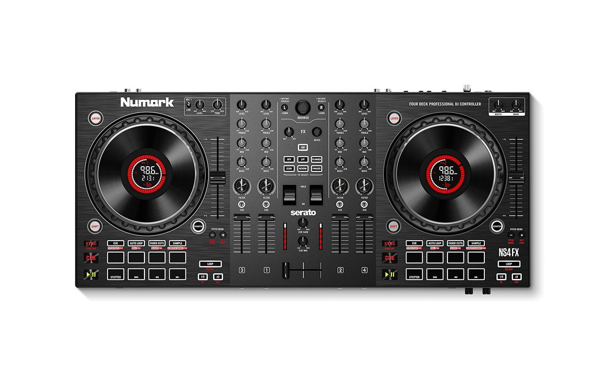 Numark NS4FX Professioneller 4-Deck DJ Controller inkl. Serato DJ Lite Software