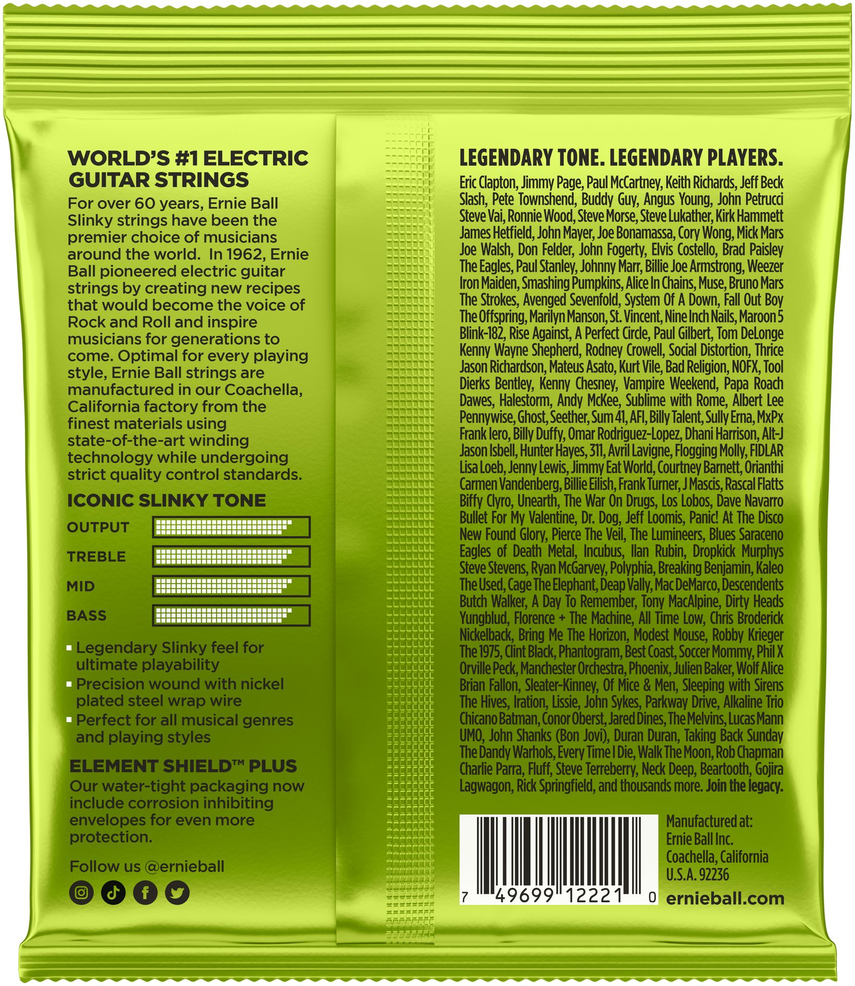 Ernie Ball EB-2221 E-Gitarren Saiten Regular Slinky .010-.046 