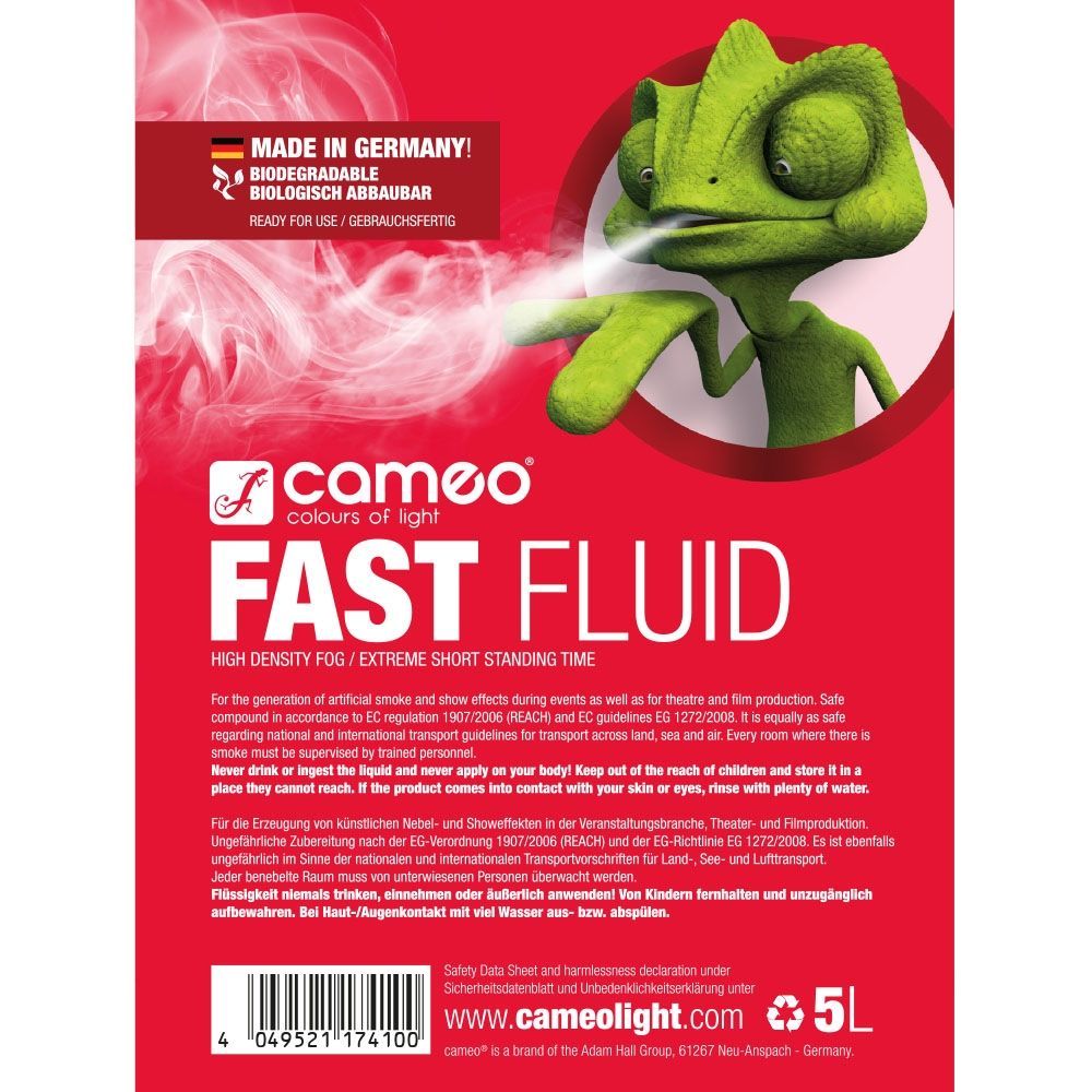 Cameo FAST FLUID 5L Nebelfluid mit sehr hoher Dichte und sehr kurzer Standzeit 5_00034976_