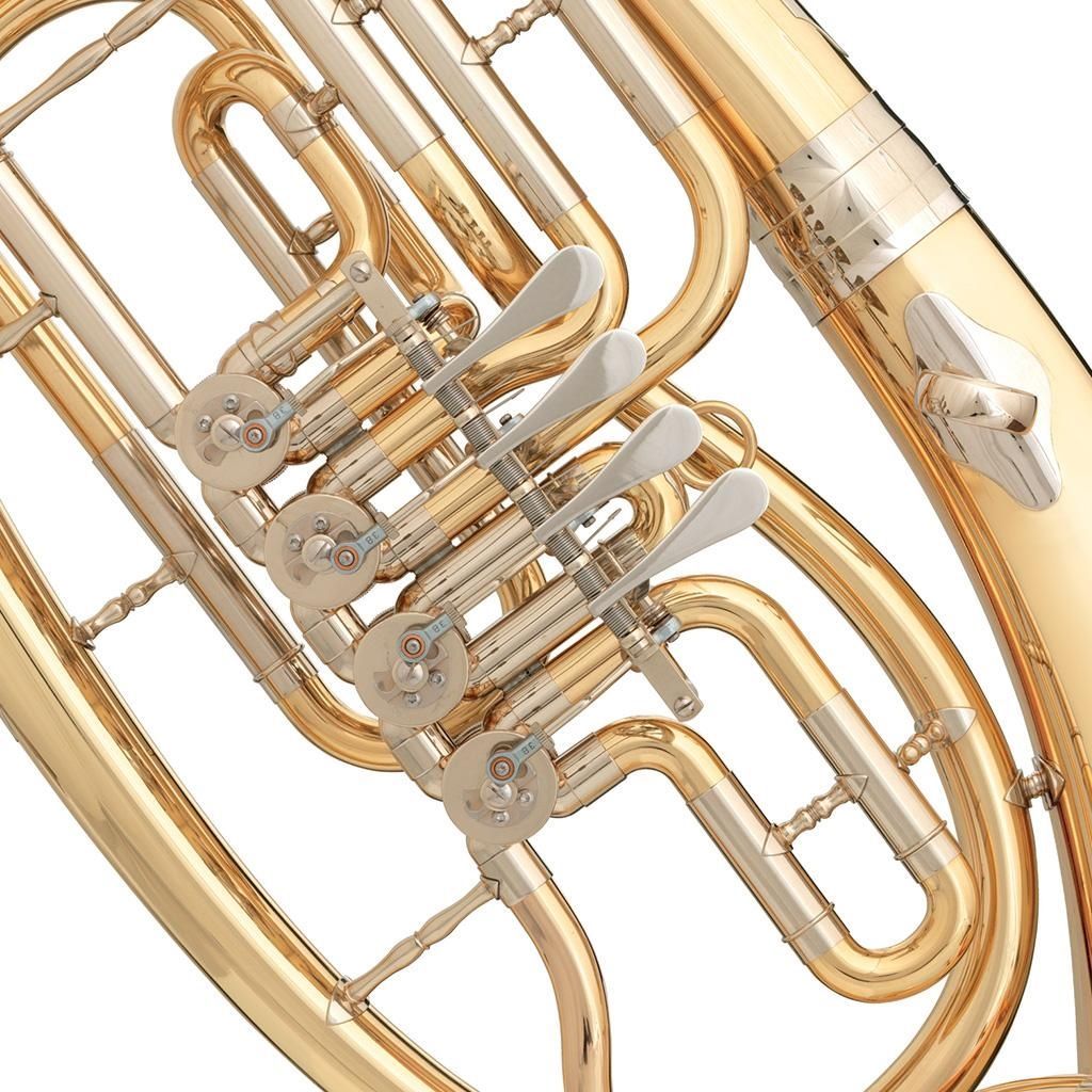 B&S 3033/2-L Bb-Tenorhorn, 4 Ventile, Bohrung 14,00 mm, Goldmessing,Etui_00029040_