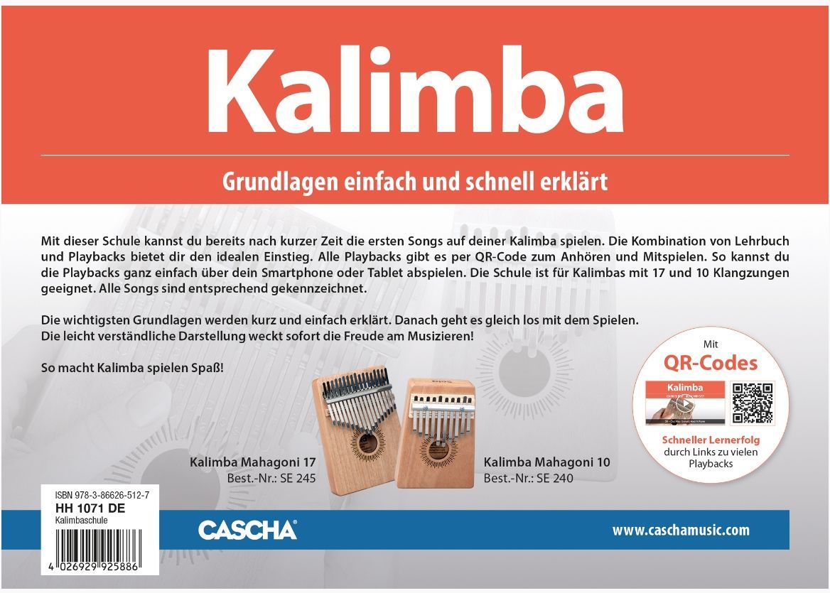 Noten Kalimba - Schnell und einfach lernen HH 1071 DE incl. Audio-Downloadcode