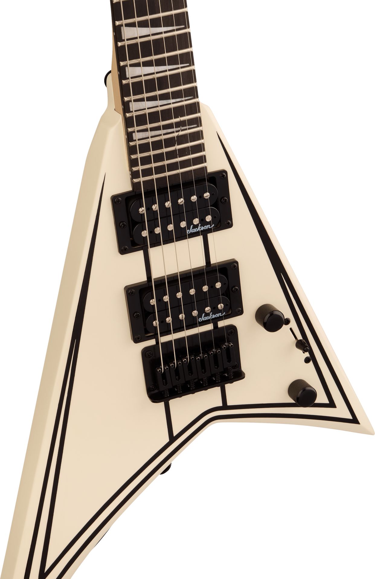 Jackson JS RR Minion JS1XM Snow White with Black Pin Stripes