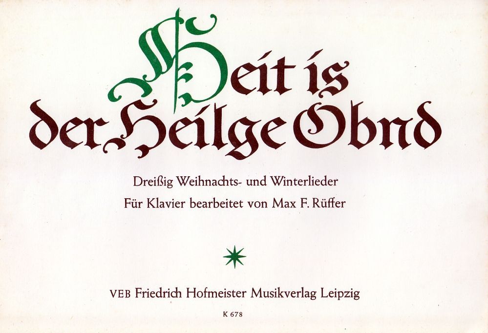 Noten Heit is der Heilge Obnd Klavier Hofmeister K678 ISMN M-2034 Max F. Rüffer 