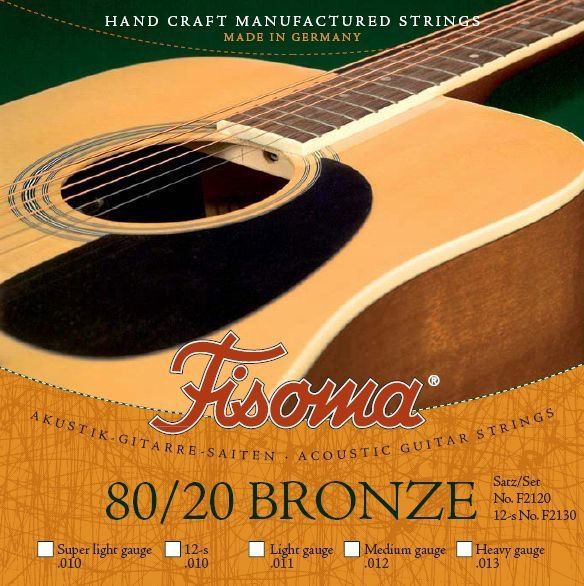 Fisoma F2120/SL Akustik Saiten Phosphorbronze umsponnen 6 Strings, 010-.045