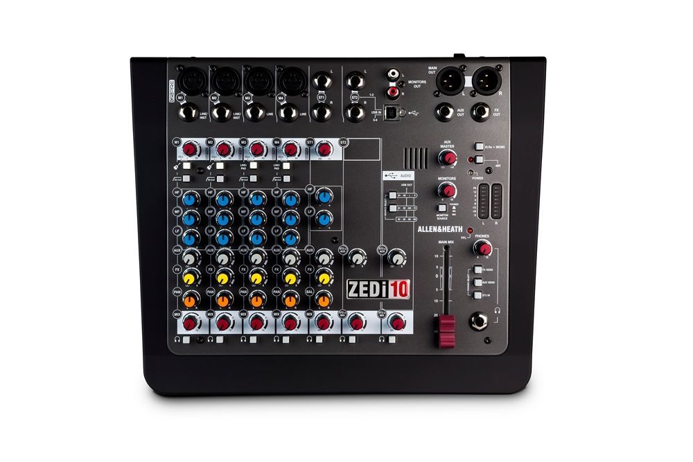 Allen & Heath ZEDi-10 Mixer mit 4x4 USB Interface (24bit / 96KHz), inkl. Cubase 