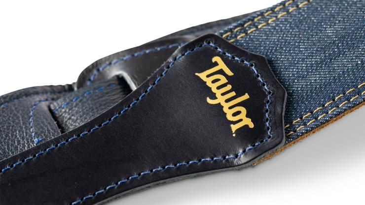Taylor Taylor Blue Denim 2" Gitarrengurt-Gold Logo