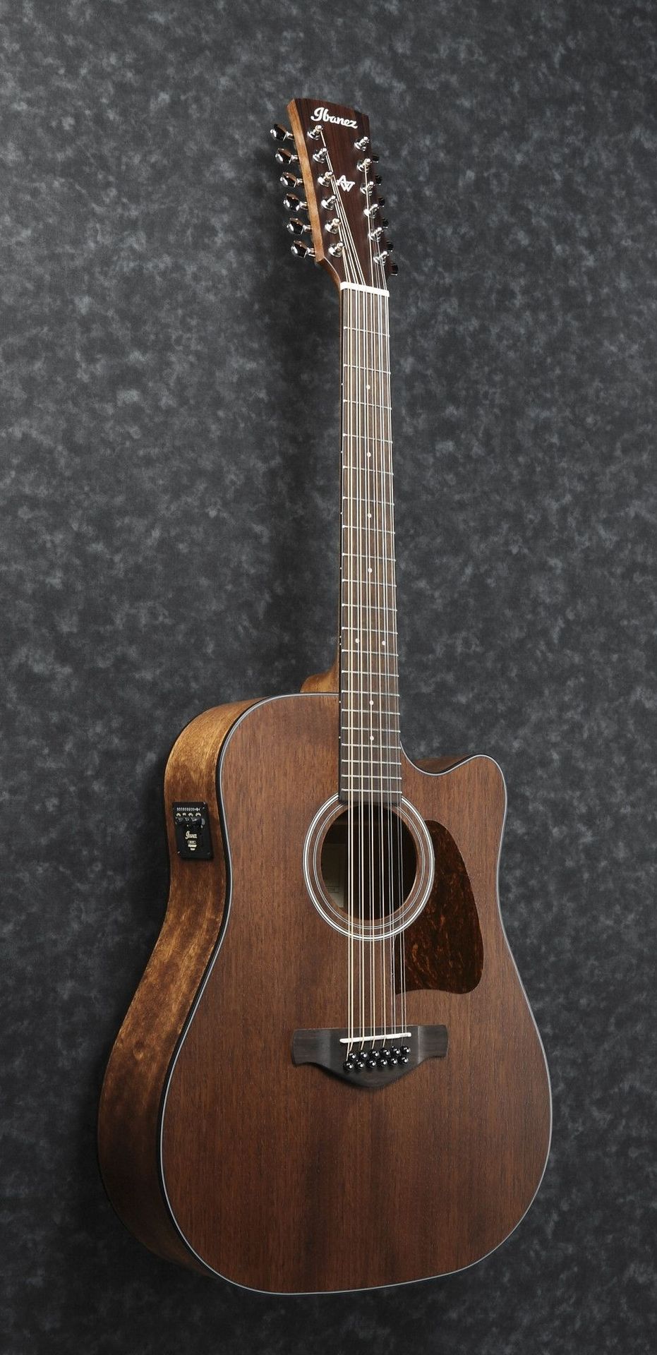Ibanez AW5412CE-OPN 12-Saiter Akustikgitarre mit Pickup, massive Mahagonidecke