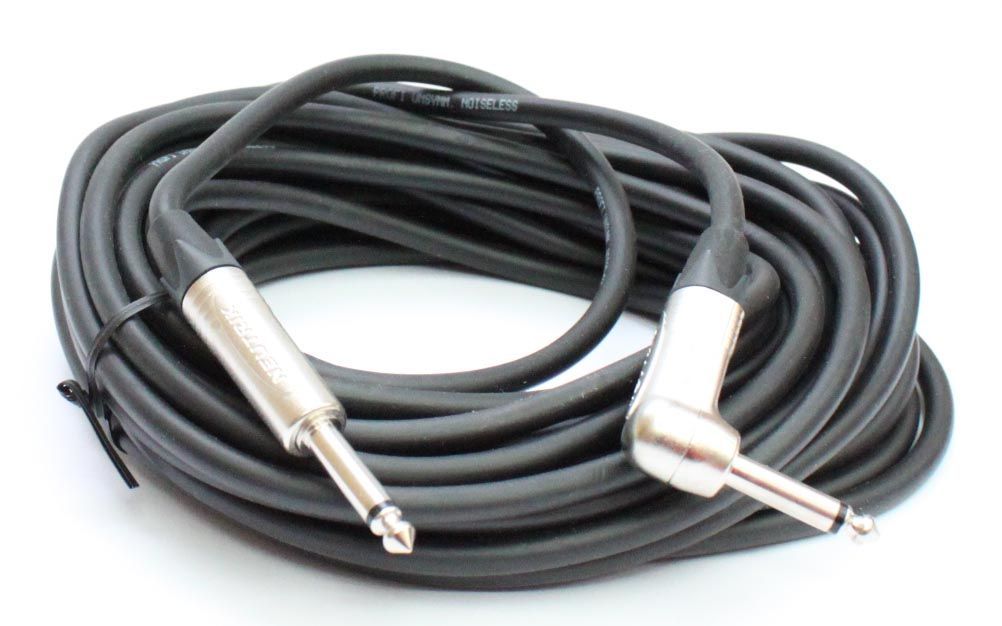 Gitarrenkabel 6,3mm Winkelklinke/Klinke, Mono, Neutrik, 10 Meter, schwarz_00016400-1_