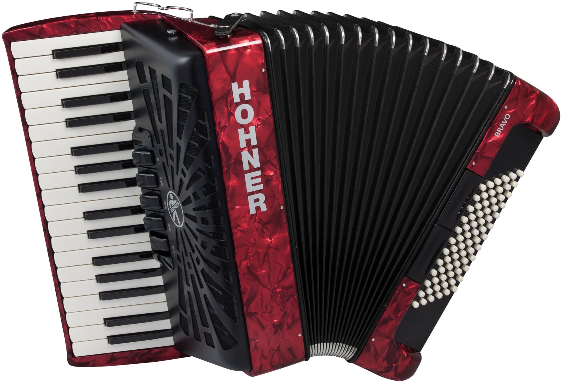 Hohner Bravo III 72 - rot HOA16632 72 Bässe, neues Verdeck, silent Key