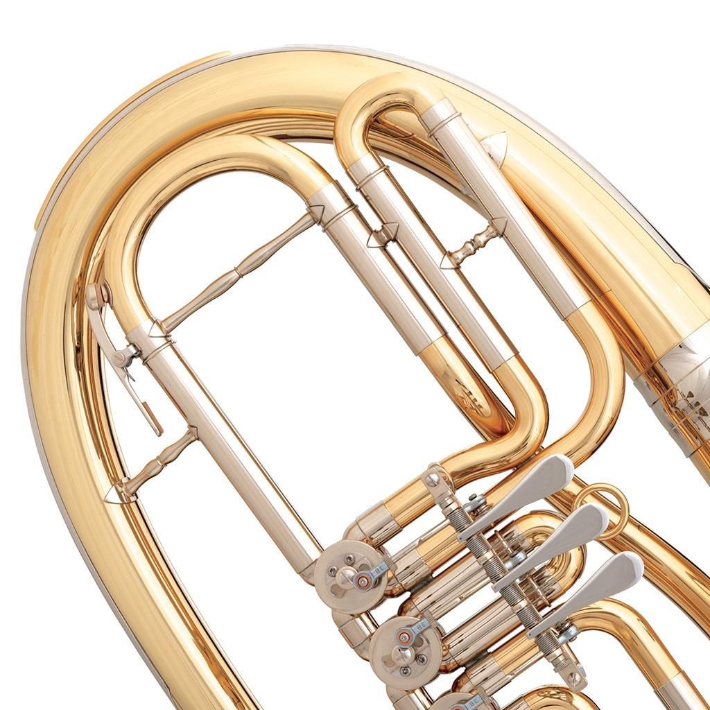 B&S 3032 2L  Bb-Tenorhorn, Bohrung 14,00 mm, Goldmessing, Etui und Zubehör