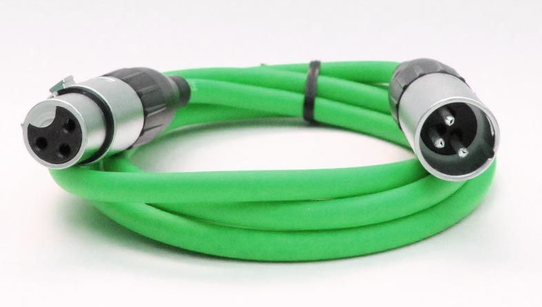 Mikrofonkabel Amphenol XLR male/female, 1 Meter, grün