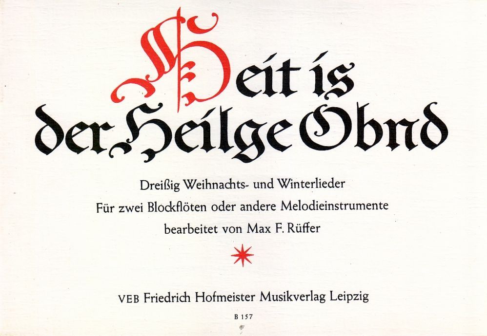 Noten Heit is der Heilge Obnd 1-2 Blockflöten Hofmeister FHB157 - ABVERKAUF_00039687_